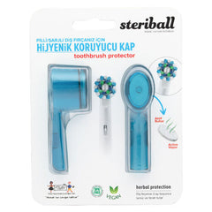 Steriball Pilli veya Şarjlı Diş Fırçaları İçin Hijyenik Diş Fırçası Kabı - Mavi