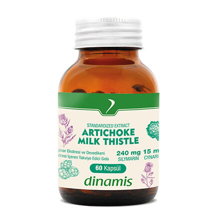 Dinamis Standardized Extract Artichoke Milk Thistle Takviye Edici Gıda 60 Kapsül